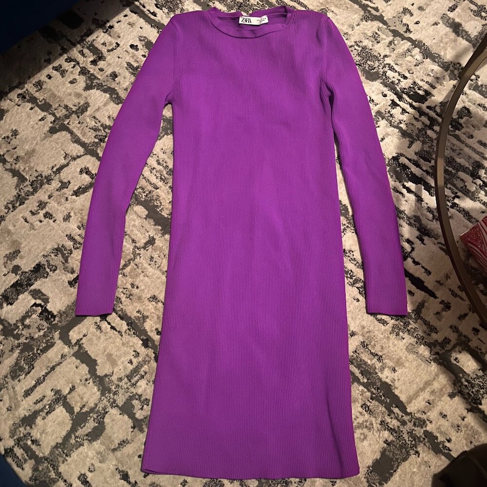 Purple Long-Sleeve Dress